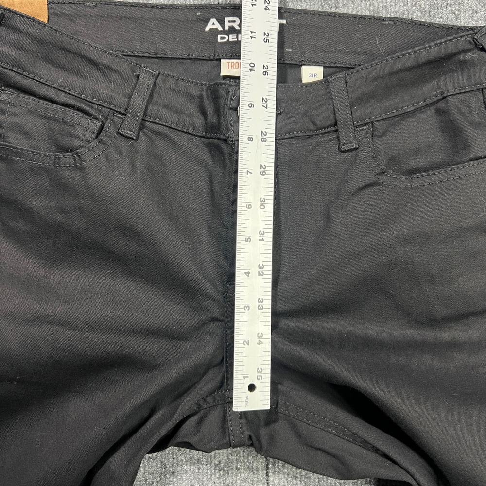 Ariat Denim Trouser Jeans Women's 31R Black Wide Leg Western Mid Rise Stretch - Picture 7 of 10